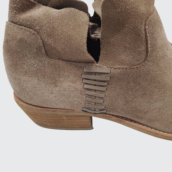 Dolce Vita Suede Ankle Booties Taupe 8.5 M Womens Casual Chic - Picture 10 of 11